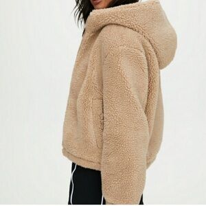 Paper Label Sherpa Cozy Lounge Fuzzy Crop Hoodie
